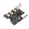 PCI-E to USB3.0 x 4 Converter Expansion Card for Desktop PC