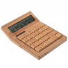 SP1448 CS29 Multi-function calculator 12-digit photoelectric double drive bamboo material (built-in button battery)