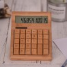 SP1448 CS29 Multi-function calculator 12-digit photoelectric double drive bamboo material (built-in button battery)