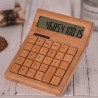 SP1448 CS29 Multi-function calculator 12-digit photoelectric double drive bamboo material (built-in button battery)