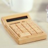 SP1454 CS19 12-Digit Calculator Photoelectric Double Drive Bamboo Material ( Built-In Button Battery )