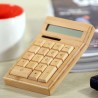 SP1454 CS19 12-Digit Calculator Photoelectric Double Drive Bamboo Material ( Built-In Button Battery )