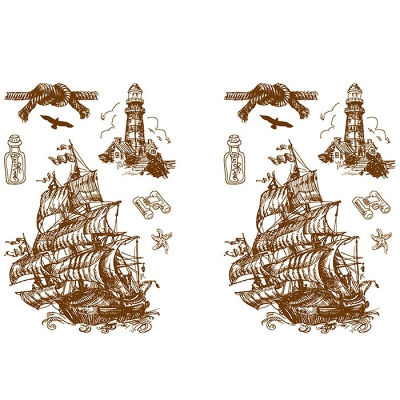 Transparent Stamp-Sailing Lighthouse