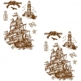 Transparent Stamp-Sailing Lighthouse