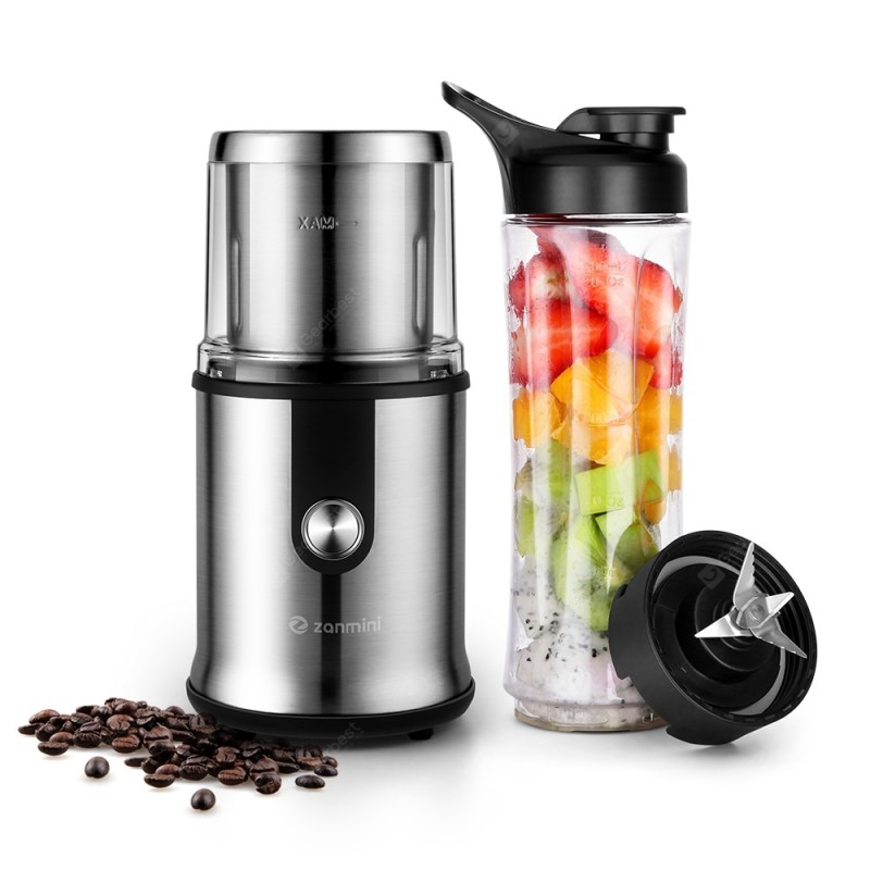 zanmini CG - 9430 Coffee Grinder with a Fruit Grinder Bottle Set