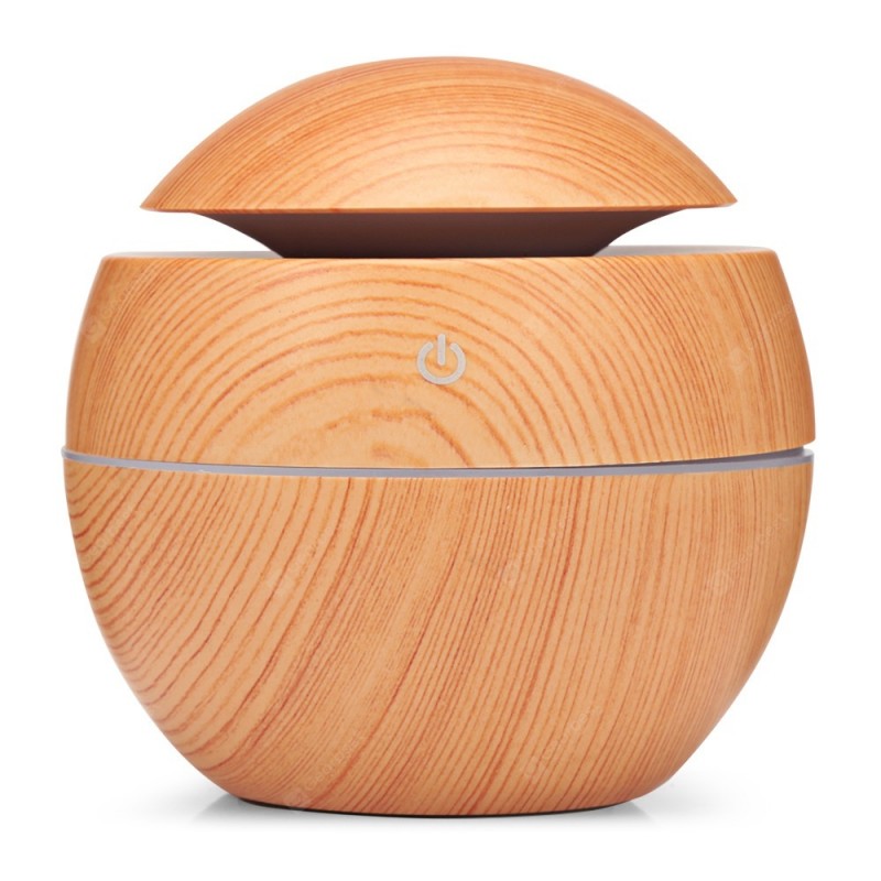 XBH - 035B Round Cover Wood Grain Humidifier Night Light Moisturizer Sprayer