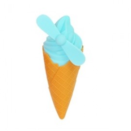 WYQH - 1 Cute Cone Ice Cream Small Fan USB Charging Mini Student Portable Dormitory Portable Handheld Fan