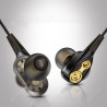 Quad-core Double Moving Ring Metal Super Bass Headphones In-ear Line Control Music HIFIi Headphones