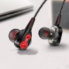 Quad-core Double Moving Ring Metal Super Bass Headphones In-ear Line Control Music HIFIi Headphones