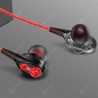 Quad-core Double Moving Ring Metal Super Bass Headphones In-ear Line Control Music HIFIi Headphones