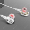 Quad-core Double Moving Ring Metal Super Bass Headphones In-ear Line Control Music HIFIi Headphones