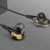 Quad-core Double Moving Ring Metal Super Bass Headphones In-ear Line Control Music HIFIi Headphones