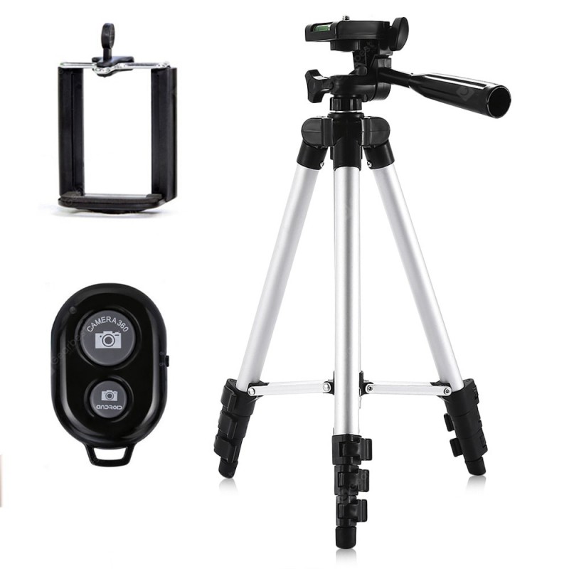 With Remote Control 3110 Tripod Stand 4-SECTION Lightweight Portable Mini Trip