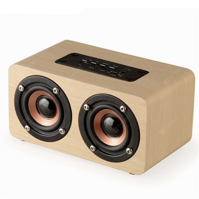 W5 Wooden Wireless Bluetooth Speaker HIFI Stereo Subwoofer Sound Amplifier