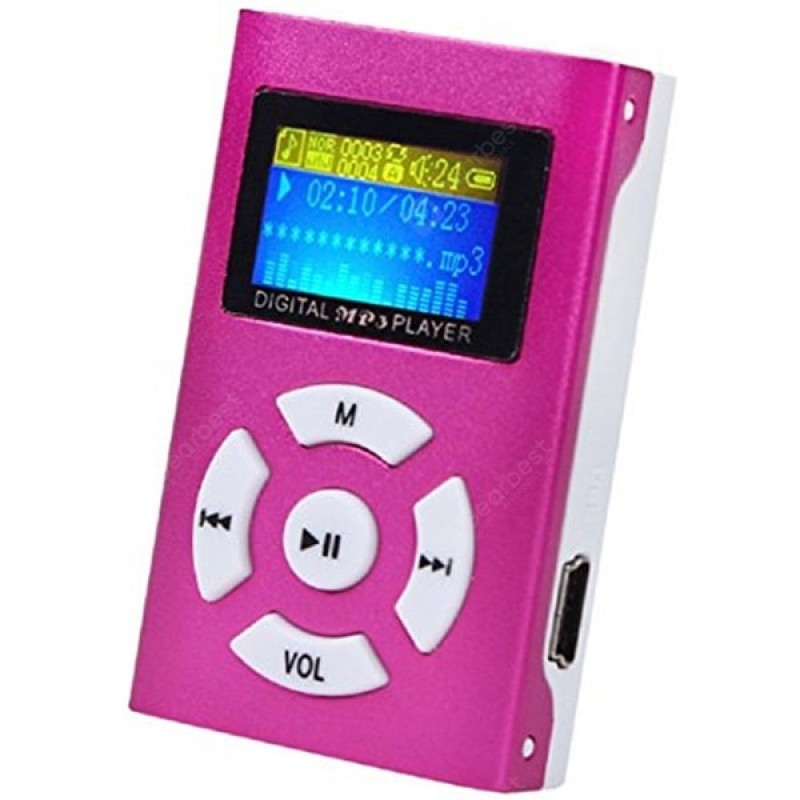 USB Mini MP3 Player LCD Screen Support 32GB Micro SD TF Card