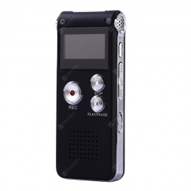 Professional 8GB GH609 Digital Voice Recorder with Time Display and Stereo Recording Function - Black