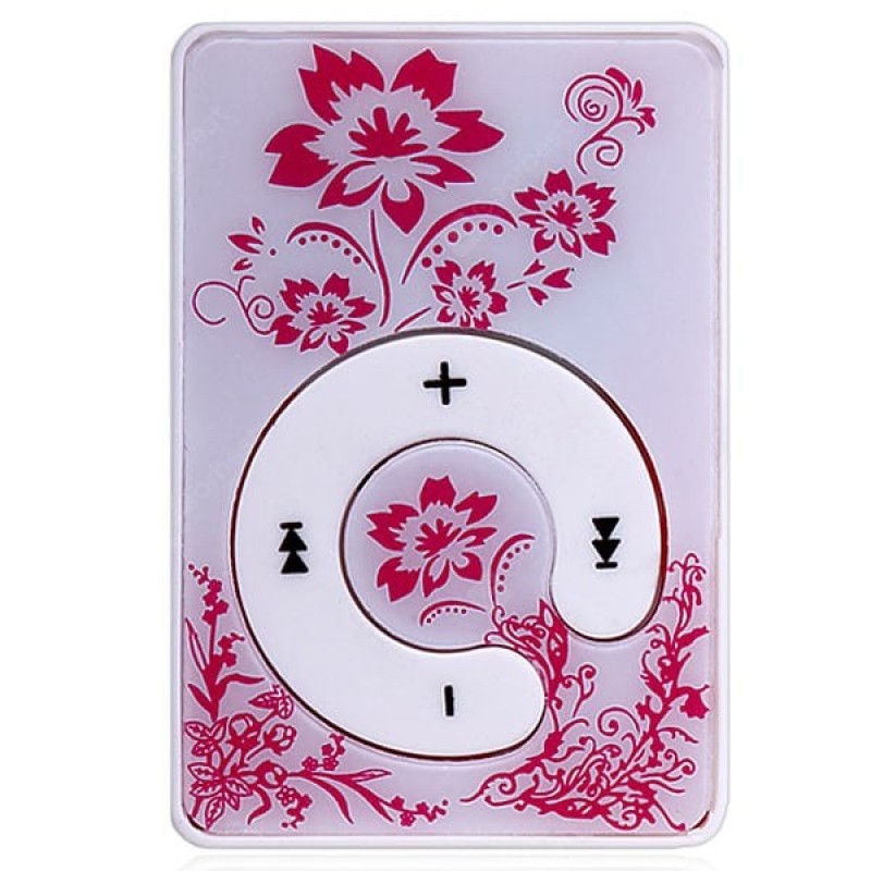 Traditional Chinese Style Flowers Feature Compact TF / Micro SD Card MP3 Player with Portable Back Clip