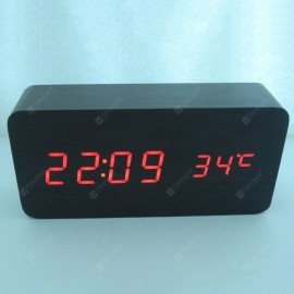 Wooden Clock Voice Control Wood Clock Alarm Clock Digital Alarm Clock