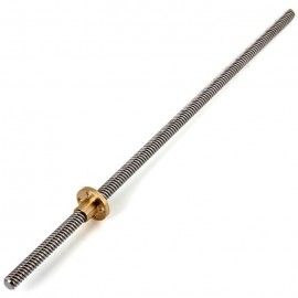 T8 - 2 - D8 300mm Stainless Steel + Chrome Steel Lead Screw