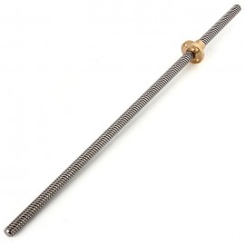 T8 - 2 - D8 300mm Stainless Steel + Chrome Steel Lead Screw