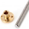 T8 - 2 - D8 300mm Stainless Steel + Chrome Steel Lead Screw