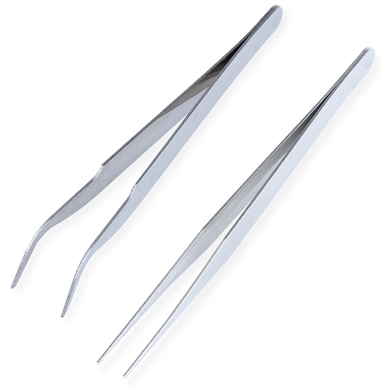 Pointed / Elbow Stainless Steel Tweezers 2PCS