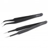 Pointed Elbow High Elastic Precision Stainless Steel Tweezers 2pcs