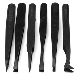 Precision Antistatic Plastic Tweezers 6pcs