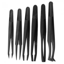 Precision Antistatic Plastic Tweezers 6pcs