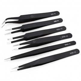 Stainless Steel Anti-static Tweezers 6pcs