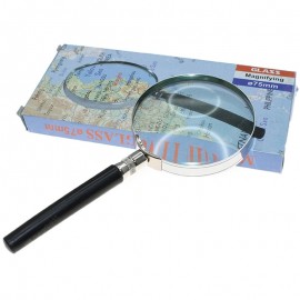 Round Glass 4X Magnifier for Viewing Small Print / Objects 75mm