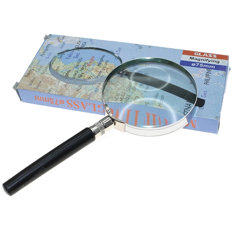 Round Glass 4X Magnifier for Viewing Small Print / Objects 75mm