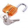 S - 65 Mini Transparent Practice Padlock + Credit Card Lock Pick Set Locksmith Tool