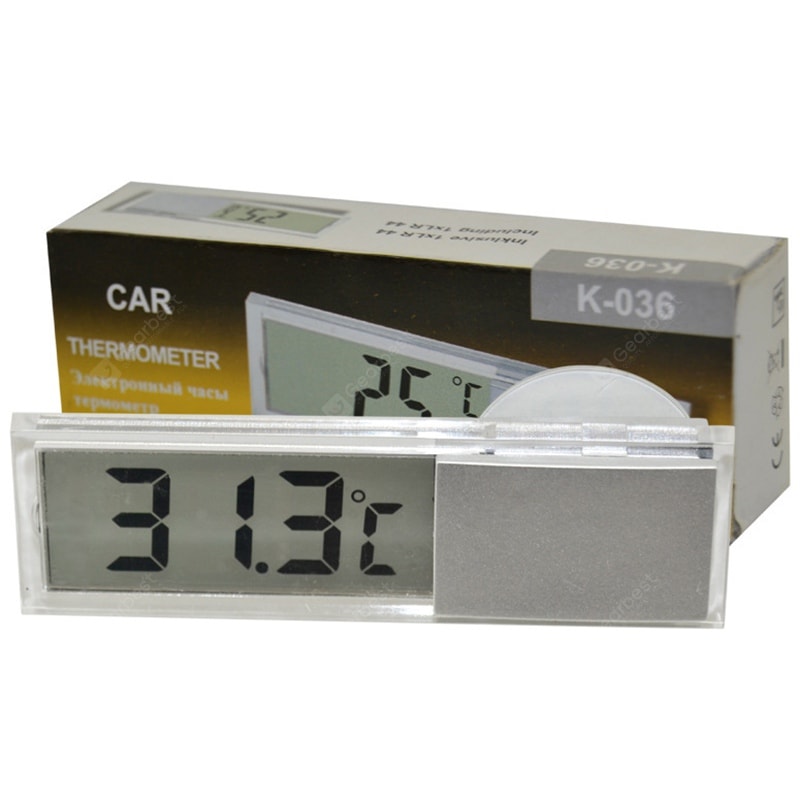 Transparent Liquid Crystal Display Suction Cup Type Car Thermometer