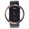 Quartz Watch with Hollow-out Dial Leather Watchband for Women