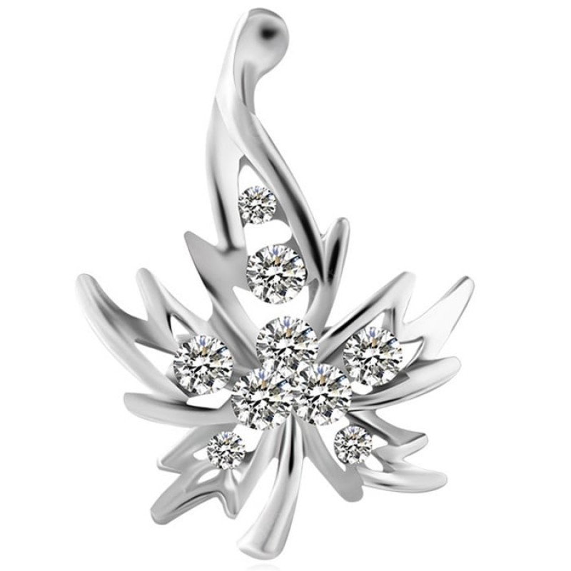 Zinc Alloy Crystal Rhinestone Flower Brooch for Woman