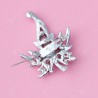 Zinc Alloy Crystal Rhinestone Flower Brooch for Woman