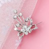 Zinc Alloy Flower Crystal Rhinestone Brooch for Woman