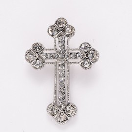 Vintage Crystal cross Brooches Pins for Man Fashion Jewelry Best Gift