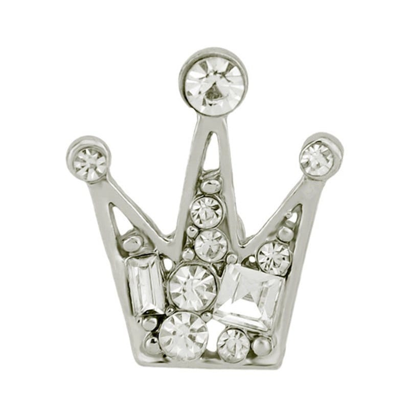 Various Faux Diamond Inlay Crown Shape Brooch Pin