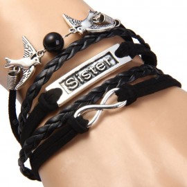 Stylish Layered Swallow Letter Friendship Bracelet