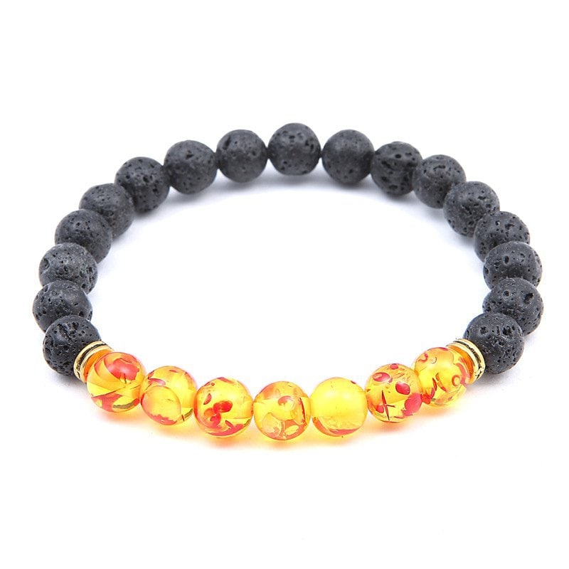 Unisex 8MM Volcanic Stone Beaded Bracelet