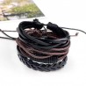 Retro DIY Woven Leather Men Bracelet 4pcs