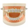 Rhinestone Hip Hop Top and Bottom Teeth Grillz Set