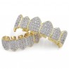 Rhinestone Hip Hop Top and Bottom Teeth Grillz Set