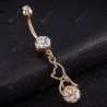 Personalized Pussy Cat CZ Navel Ring P0180