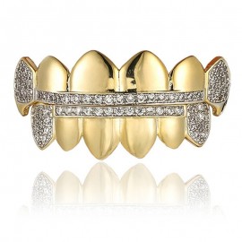 Rhinestone Hip Hop Top Bottom Teeth Grillz Set