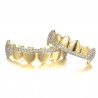 Rhinestone Hip Hop Top Bottom Teeth Grillz Set