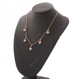 Simple Flash Drill Eight-pointed Star Clavicle Chain