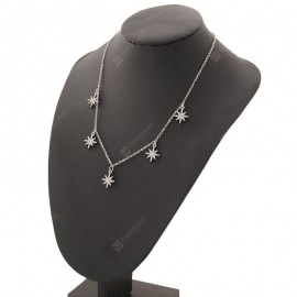 Simple Flash Drill Eight-pointed Star Clavicle Chain